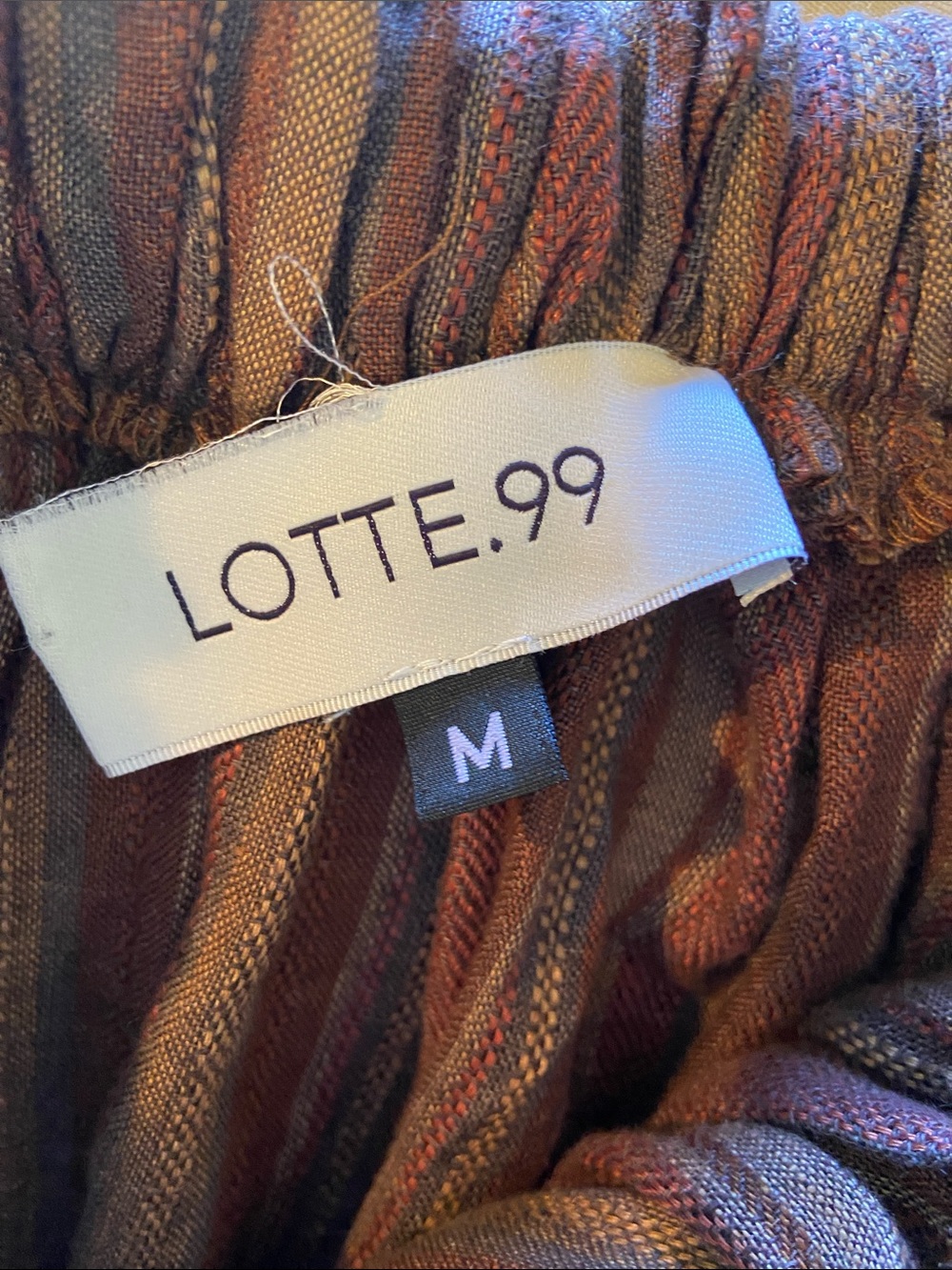 Lottie99 Lottie.99 Linen Striped Skirt Brown Size M - Picture 5 of 5